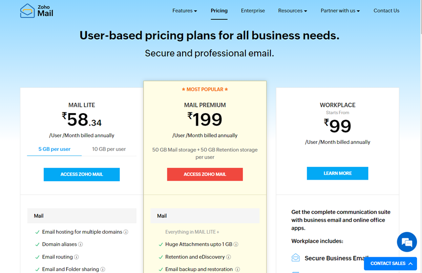 zoho-mail-pricing