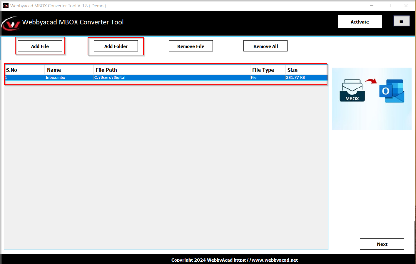 add-mbox-file-to-convert-mbox-to-pdf