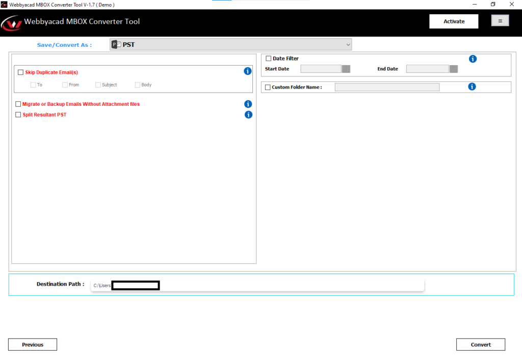 Advance data filter options.