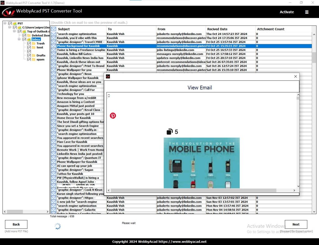 preview-pst-emails-in-pst-to-mbox-converter