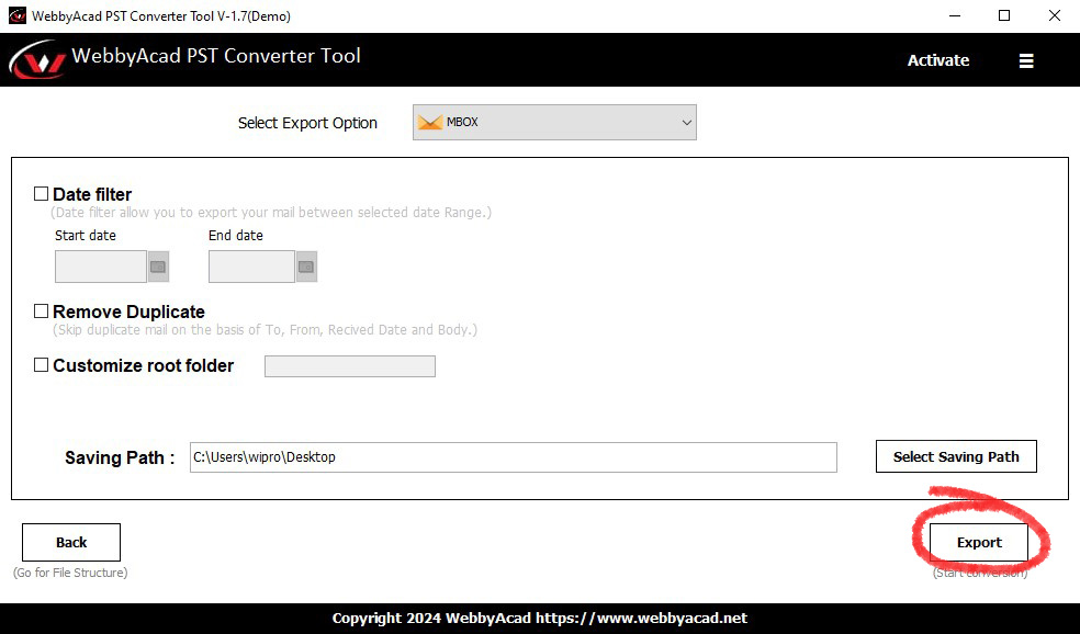 Click-export-button-to-start-export-process