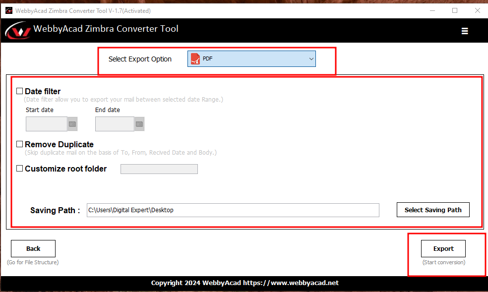 export zimbra data